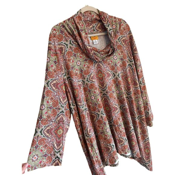 NWT Ruby Rd Womens 4X Cowl Neck Blouse Pink Stretchy Lightweight Top 25x28 Retro - Picture 3 of 7